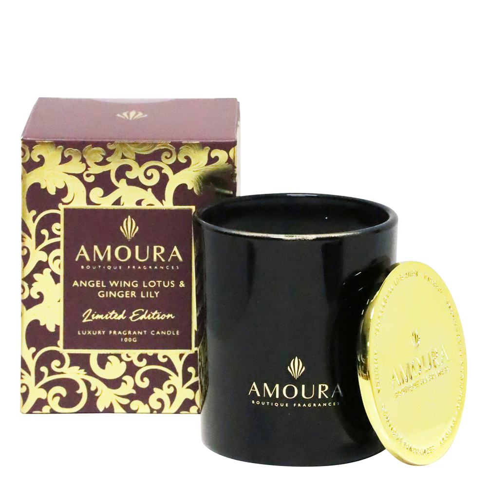AMOURA LUXURY CANDLE - ANGEL WING LOTUS & GINGER LILY 100G