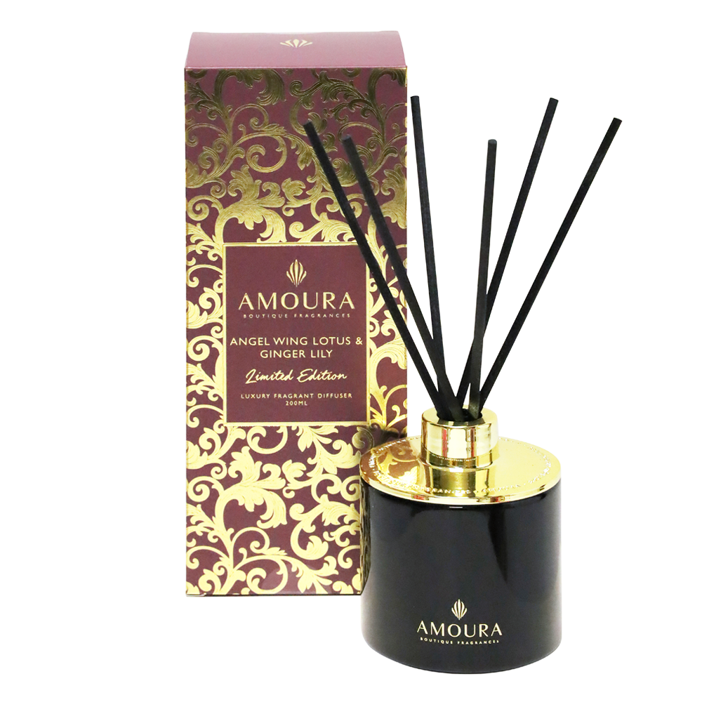 AMOURA LUXURY DIFFUSER - ANGEL WING LOTUS & GINGER LILY 200ML