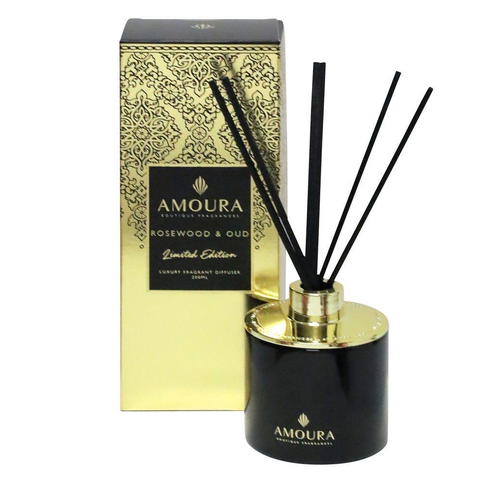 AMOURA LUXURY DIFFUSER - ROSEWOOD & OUD 200ML